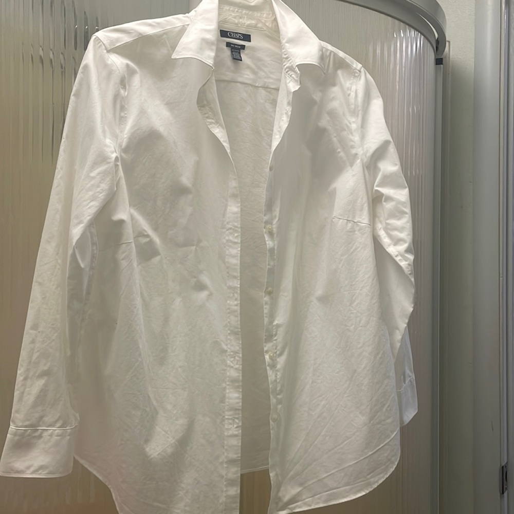 Chaps white no-iron blouse 1X